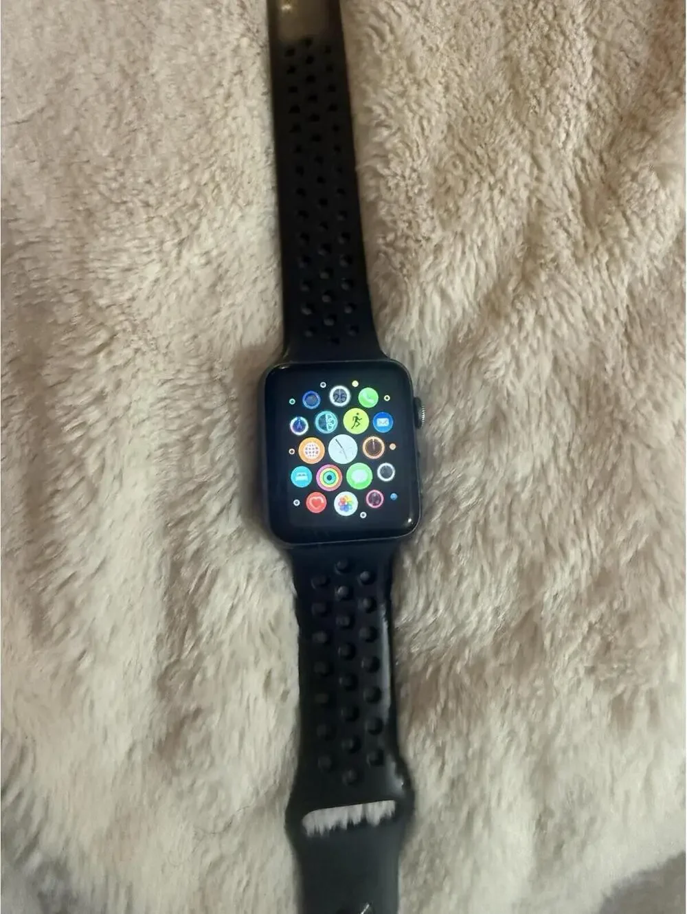 Apple Watch Series 3 42mm GPS + Cellular Aluminum Case Black Sport Band A1861